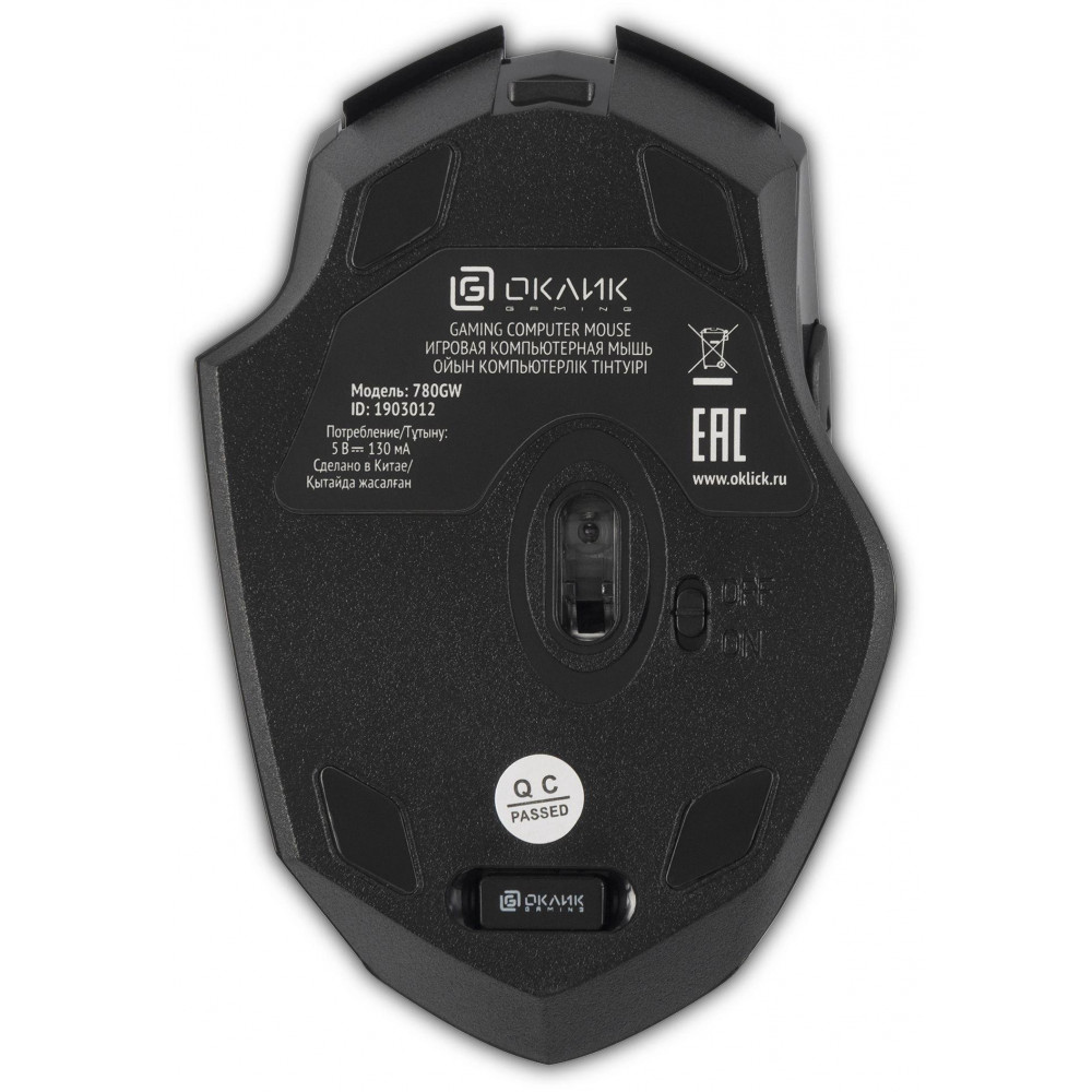 Мышь Oklick 780GW черный оптическая 3200dpi беспров. USB для ноутбука 6but (1903012) Oklick 1903012