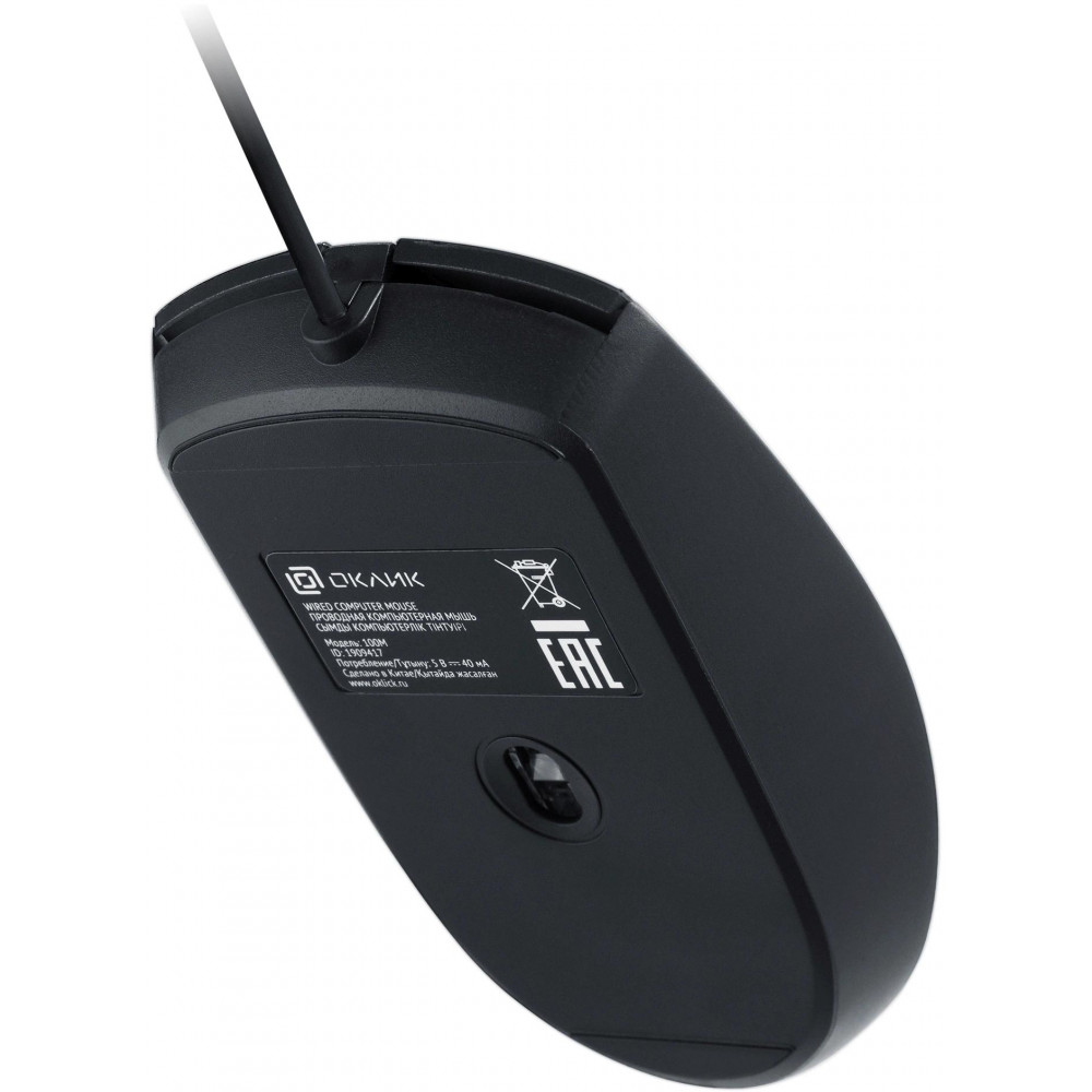 Мышь Oklick 100M черный оптическая 1600dpi USB для ноутбука 4but (1909417) Oklick 1909417