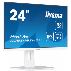 Монитор 23.8" Iiyama ProLite XUB2492HSU-W6 IPS 1920x1080, 100 Гц, 0.4 мс, 16:9, 250 кд/м², 1xHDMI, 1xDP, 4xUSB, 1x3.5 мм, 2x2 Вт, белый