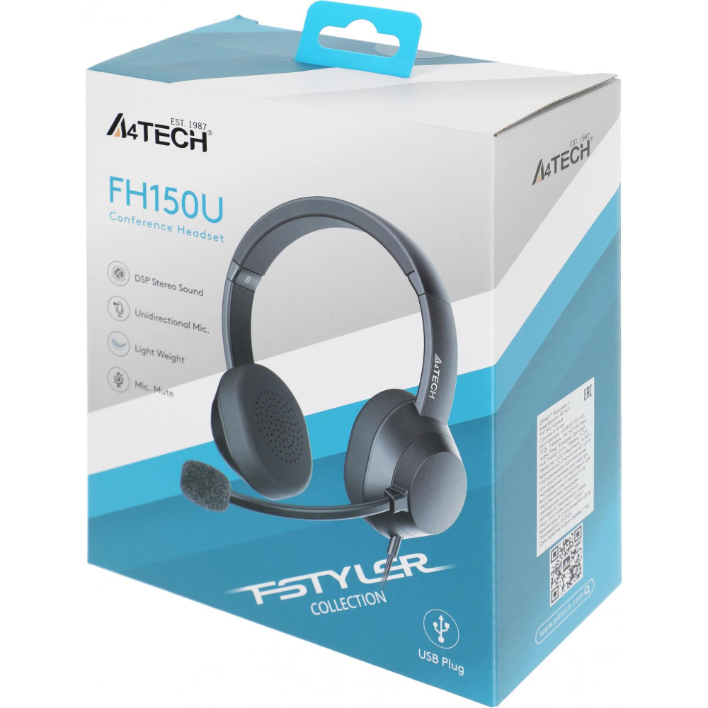 Наушники с микрофоном A4Tech FH150U BLACK