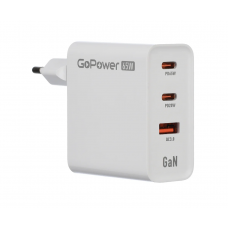 Сетевое ЗУ GoPower Сетевое ЗУ GPQC10 1USB+2Type-C 65W QC3.0 GAN белый