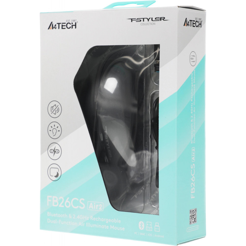 Мышь A4Tech FB26CS AIR2 SMOKY GREY