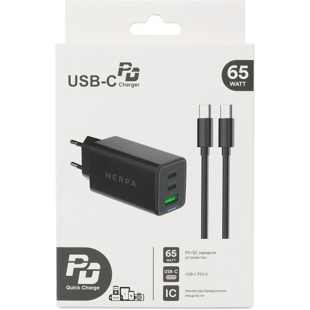 Сетевое зарядное устройство 220В NERPA PD333CBX 65W