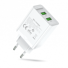 Сетевое зарядное устройство Vention на 2 порта USB (A+A) QC 3.0 Белый Vention FBAW0-EU