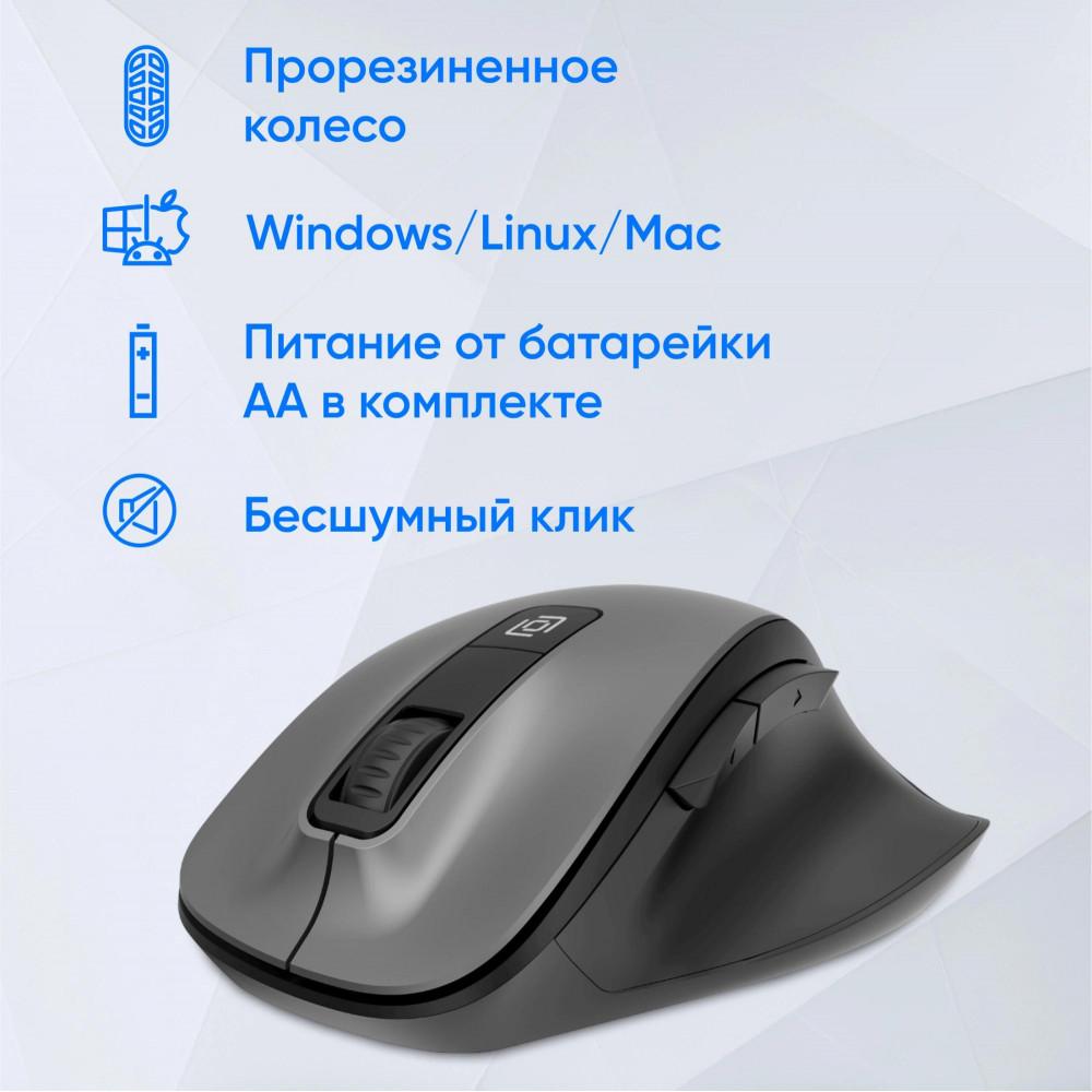 Мышь Oklick 504MW черныйсерый оптическая 1600dpi silent беспров. USB 6but (2004736) Oklick 2004736