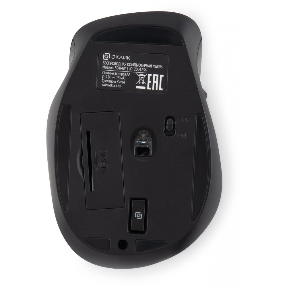 Мышь Oklick 504MW черныйсерый оптическая 1600dpi silent беспров. USB 6but (2004736) Oklick 2004736