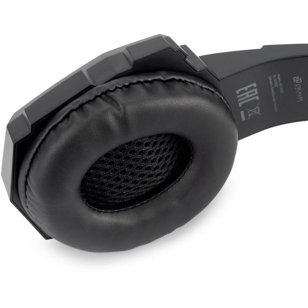 Наушники с микрофоном Oklick HS-L355G черный 1.8м мониторные оголовье (1939807) Oklick 1939807