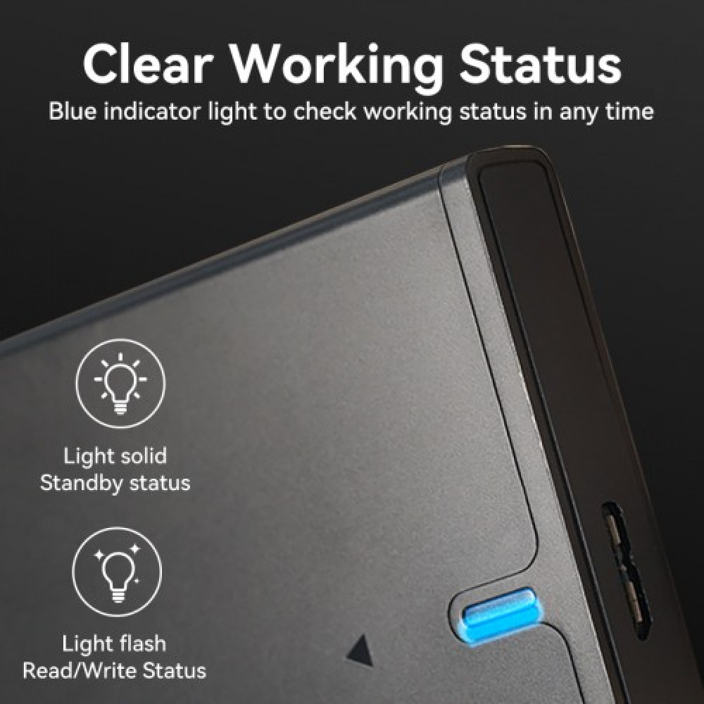 Внешний корпус Vention для HDDSSD 2.5&quot (USB 3.0 Mirco-B) Черный Vention KPAB0