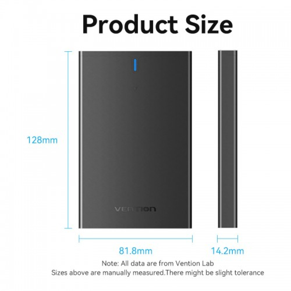 Внешний корпус Vention для HDDSSD 2.5&quot (USB 3.0 Mirco-B) Черный Vention KPAB0