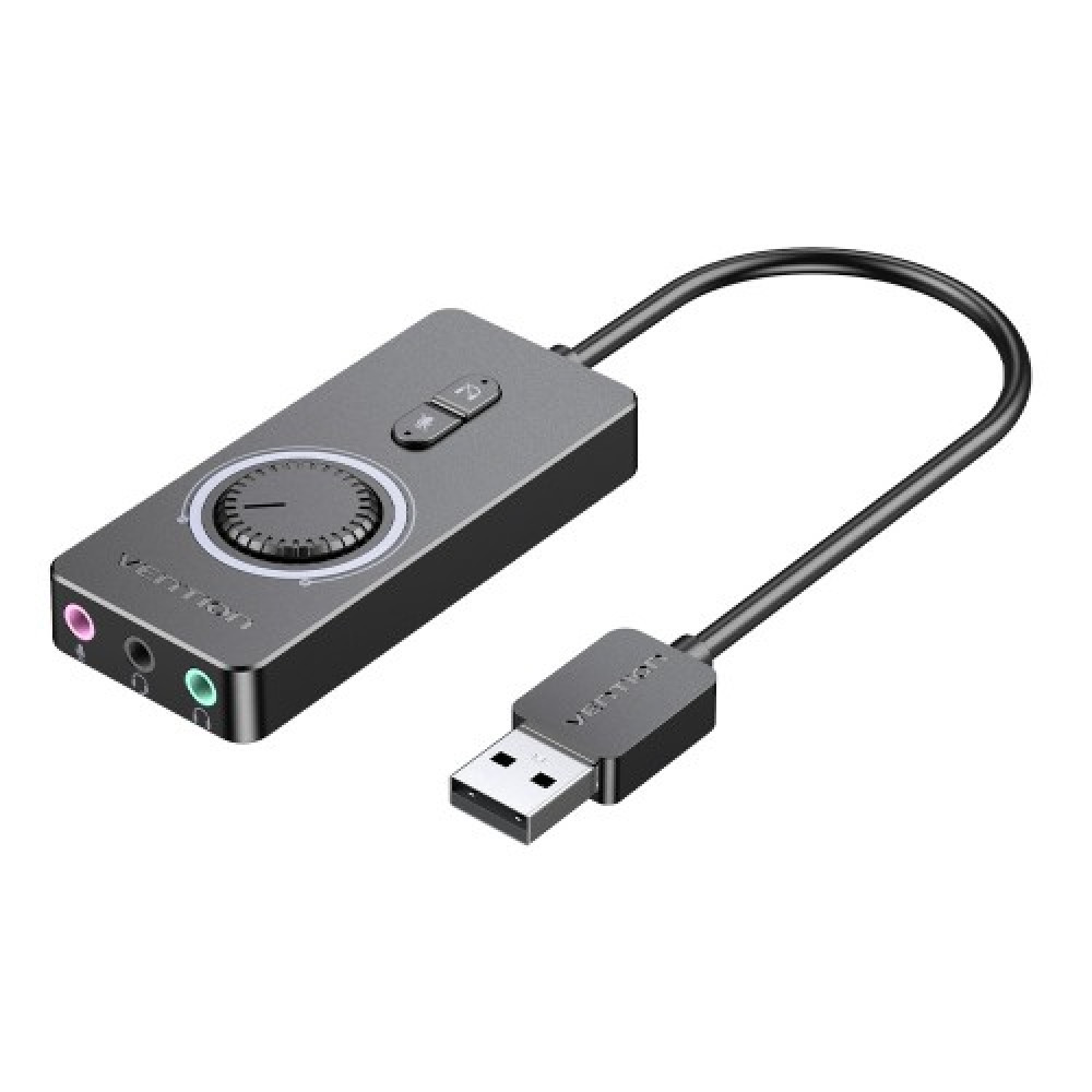 Внешняя звуковая карта Vention USB c регулятором громкости Черная Vention CDRBB