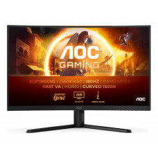 Монитор 32" AOC CQ32G4VE, VA 2560x1440, 180 Гц, 1 мс, 16:9, 300 кд/м², 2xHDMI, 1xDP, 1x3.5 мм, изогнутый R1500, черный