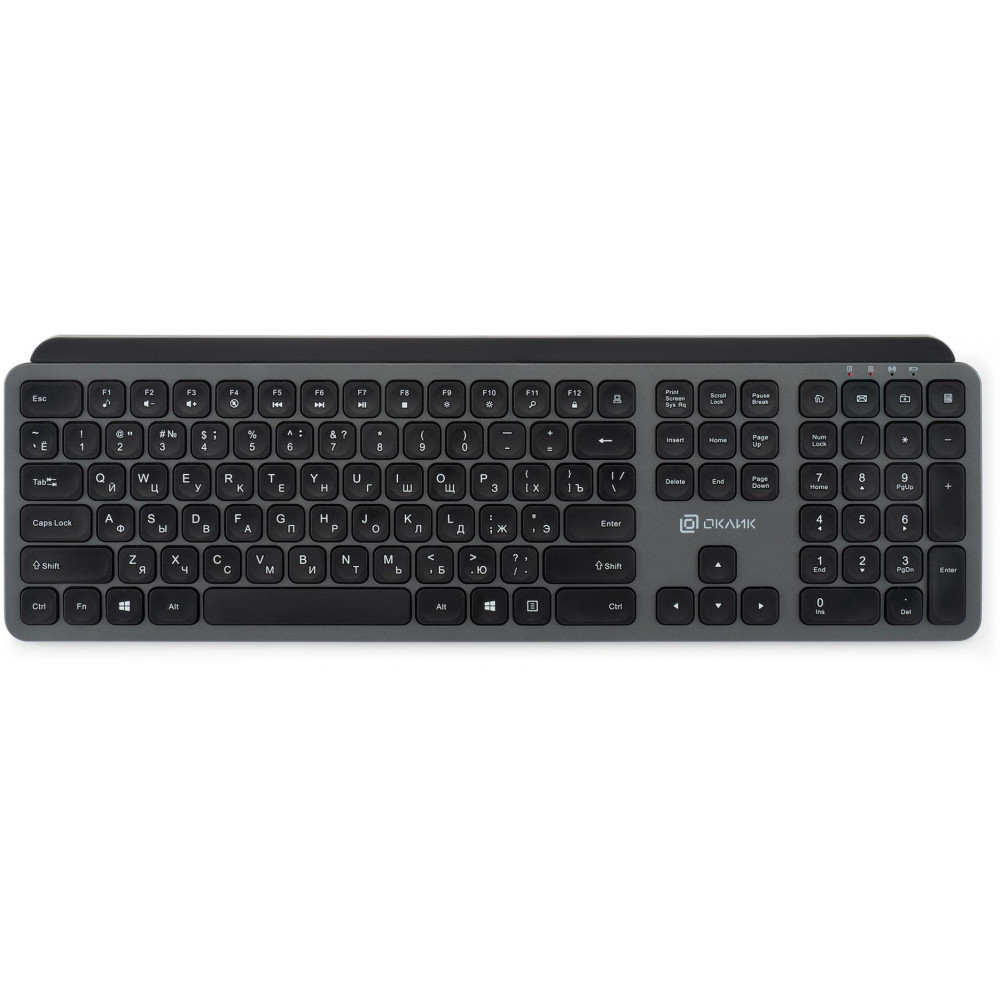 Клавиатура Oklick K859W серыйчерный USB беспроводная slim Multimedia (2002136) Oklick 2002136