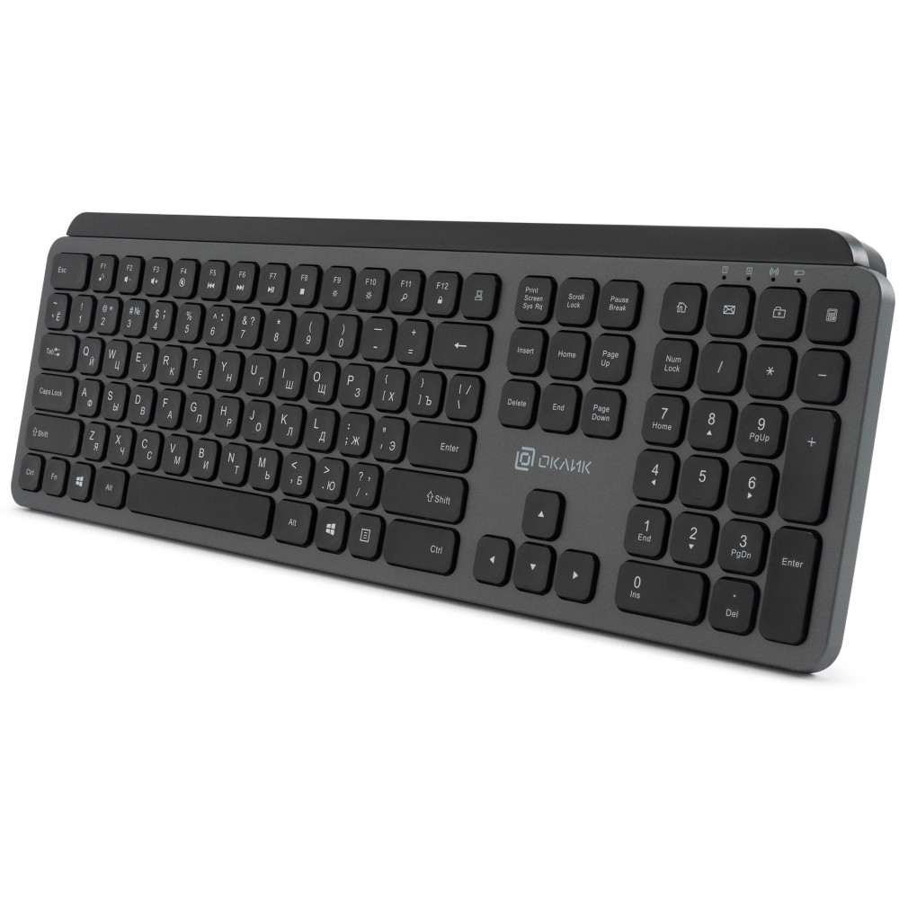 Клавиатура Oklick K859W серыйчерный USB беспроводная slim Multimedia (2002136) Oklick 2002136