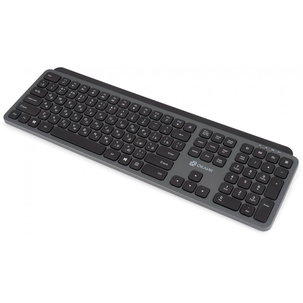 Клавиатура Oklick K859W серыйчерный USB беспроводная slim Multimedia (2002136) Oklick 2002136