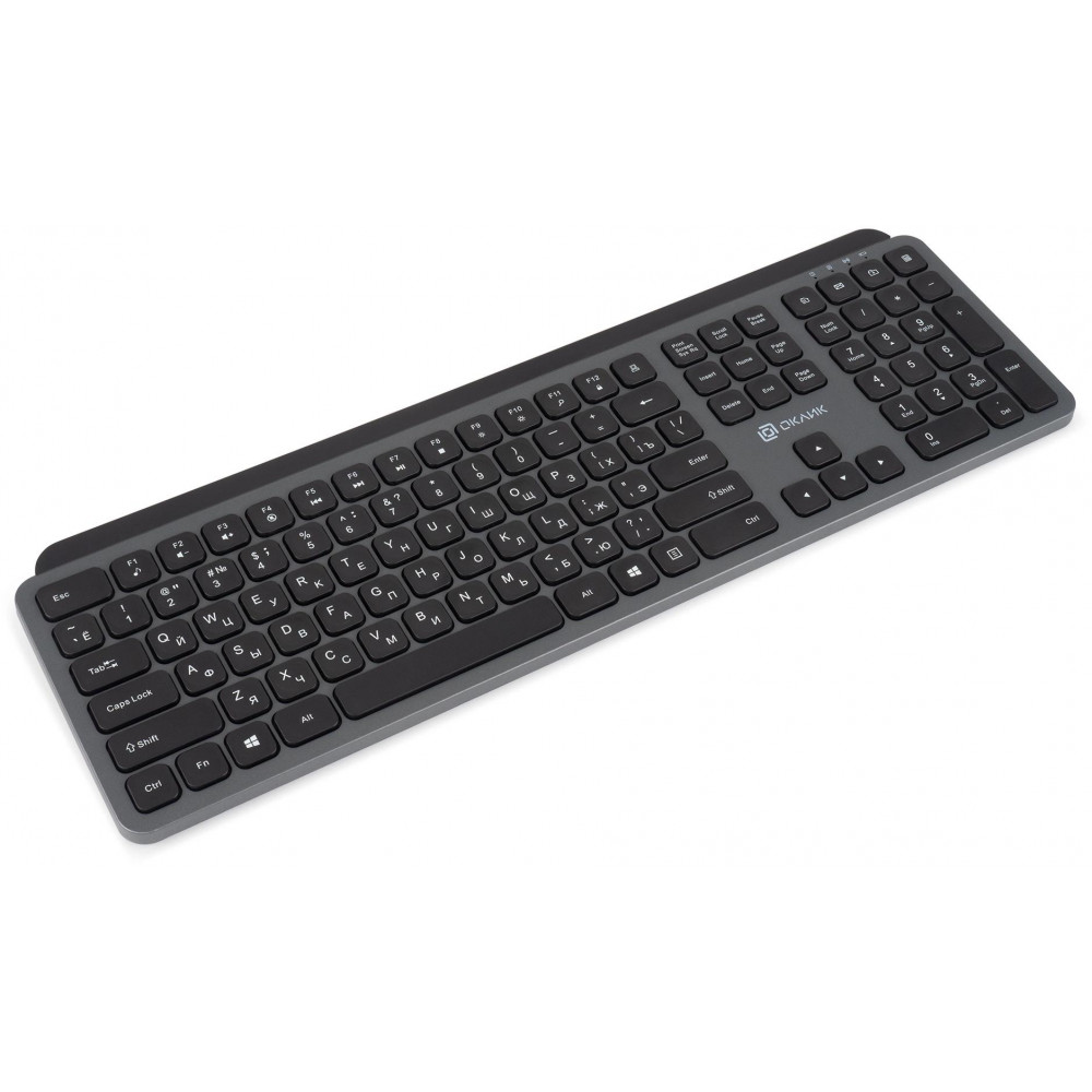 Клавиатура Oklick K859W серыйчерный USB беспроводная slim Multimedia (2002136) Oklick 2002136