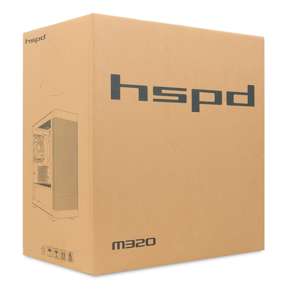 Корпус без блока питания HSPD M320-TGBK-ARGB
