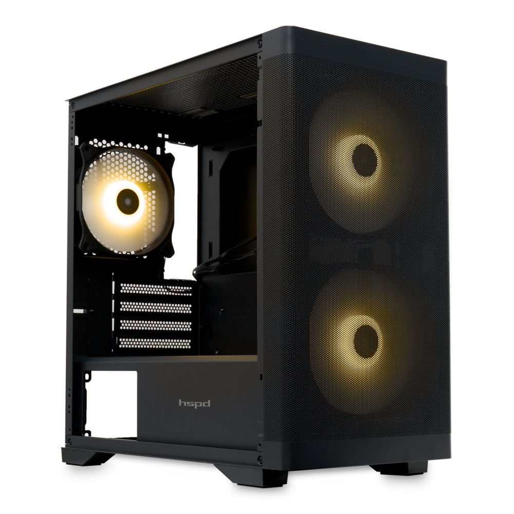 Корпус без блока питания HSPD M320-TGBK-ARGB