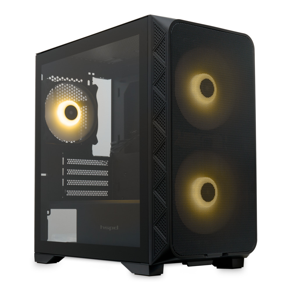 Корпус без блока питания HSPD M321-TGBK-ARGB