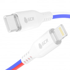 GCR Кабель 1.0m TypeCLightning MFRi POWER DELIVERY 18 W, быстрая зарядка, ТРИКОЛОР Россия, AL case белый, белый ПВХ, GCR-54962 Greenconnect Кабель 1 м (GCR-54962)