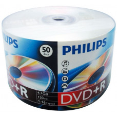Диск DVD+R Philips 4.7 Gb, 16x, Bulk 50