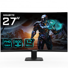 Монитор 27" Gigabyte GS27FC R1500 VA 1920x1080, 180 Гц, 1 мс, 16:9, 250 кд/м², 2xHDMI, 1xDP, 1x3.5 мм, изогнутый, черный