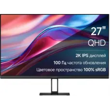 Монитор Xiaomi 27&ampquot Монитор 2K Monitor A27Qi, 2560x1440, IPS, 100Гц, 1хHDMI, 1хDP, черный ela5812eu