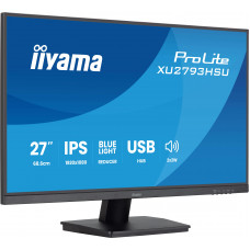 Монитор 27" Iiyama ProLite XU2793HSU-B7 IPS 1920x1080, 100 Гц, 1 мс, 16:9, 300 кд/м², HDMI 2.0, DP 1.2, 3.5 Jack, USB Hub (2x USB 2.0), динамики (2x2 Вт), Adaptive-Sync, черный