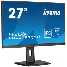 Монитор 27" Iiyama ProLite XUB2793QSU-B7 IPS 2560x1440, 100 Гц, 1 мс, 16:9, 300 кд/м², HDMI 2.0, DP 1.2, 3.5 Jack, USB Hub (2x USB 3.0), динамики (2x2 Вт), Adaptive-Sync, черный