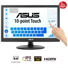 Монитор 15.6" Asus VT169HE IPS 1920x1080, 60 Гц, 5 мс, 16:9, 220 кд/м², HDMI, VGA, сенсорный экран, черный