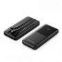 Power Bank Vention 10000mAh(Micro-USBCAA) со встроенными кабелями 22.5W Чёрный с LED Дисплеем, шт. Vention FHOB0