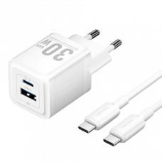 Набор для зарядки Vention зу GaN 30W 2 порта USB (C + A) и кабель USB-C 3А Белый, шт. Vention TZ-FEQW0-EU-01