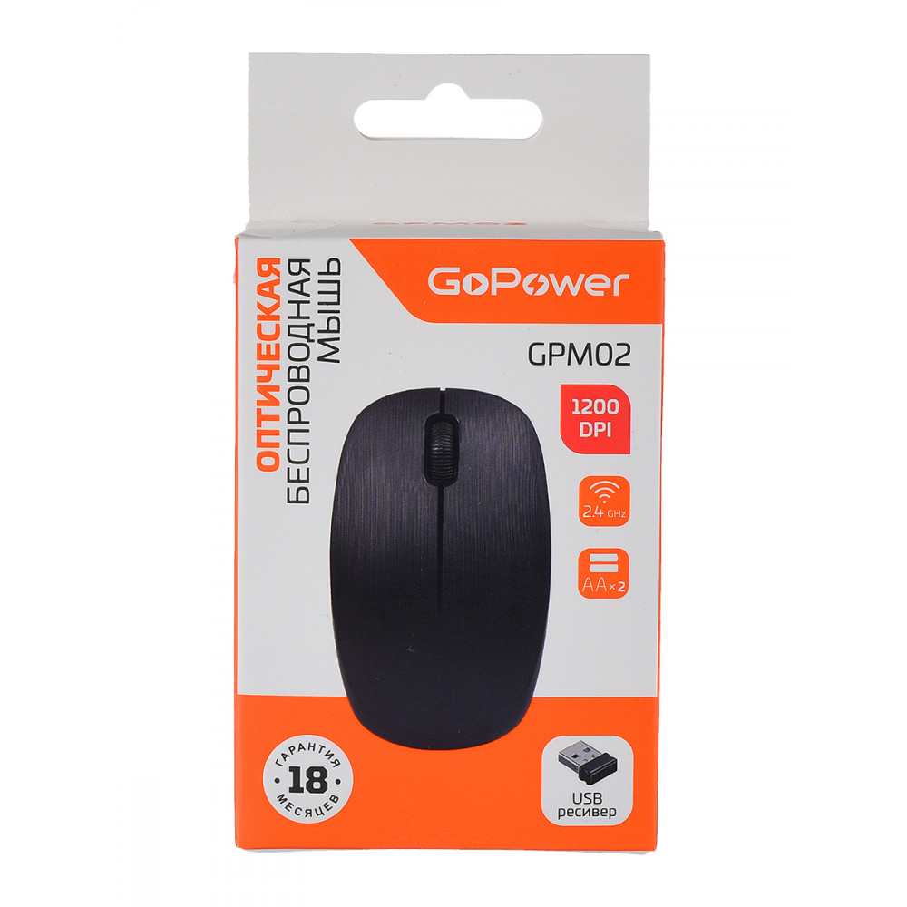 Мышь GoPower Мышь беспроводная GPM02 (00-00030985)