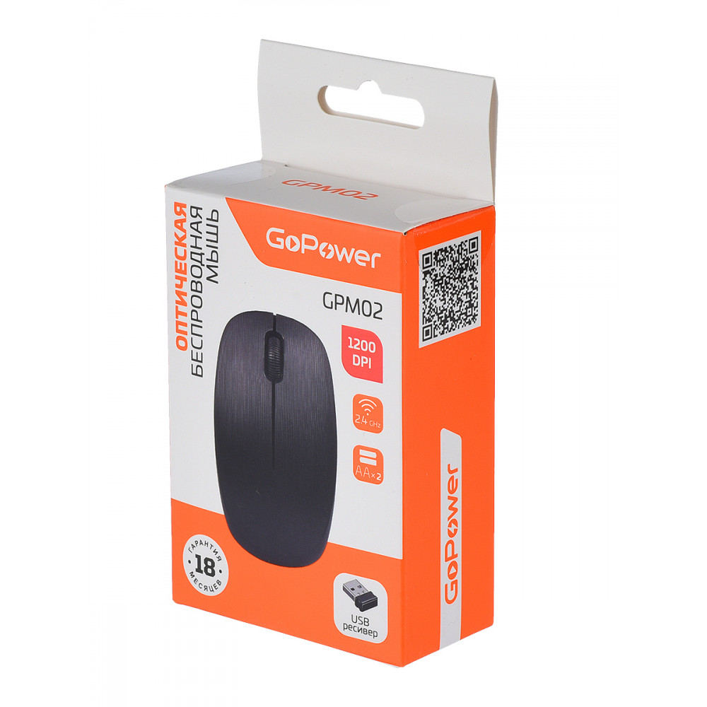 Мышь GoPower Мышь беспроводная GPM02 (00-00030985)