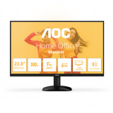 Монитор 23.8" AOC 24B35HM2 VA 1920x1080, 100 Гц, 4 мс, 16:9, 300 кд/м², HDMI 1.4, VGA, Adaptive-Sync, черный