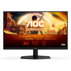 Монитор 27" AOC 27G42E Fast IPS 1920x1080, 180 Гц, 0.5 мс, 16:9, 300 кд/м², HDMI 2.0, DP 1.4, 3.5 Jack, Adaptive-Sync, HDR10, черный