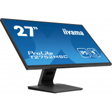 Монитор 27" Iiyama ProLite T2752MSC-W1 IPS 1920x1080, 60 Гц, 5 мс, 16:9, 400 кд/м², HDMI 2.0, DP 1.2, 3.5 Jack, USB Hub (2x USB 3.0), динамики (2x1 Вт), сенсорный экран, черный