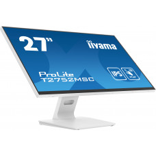 Монитор 27" Iiyama ProLite T2752MSC-W1 IPS 1920x1080, 60 Гц, 5 мс, 16:9, 400 кд/м², HDMI 2.0, DP 1.2, 3.5 Jack, USB Hub (2x USB 3.0), динамики (2x1 Вт), сенсорный экран, белый