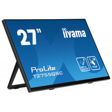 Монитор 27" Iiyama ProLite T2755QSC-B1 IPS 2560x1440, 75 Гц, 5 мс, 16:9, 400 кд/м², HDMI, DP, 3.5 Jack, USB Hub (2x USB 3.0), динамики (2x1 Вт), сенсорный экран, черный