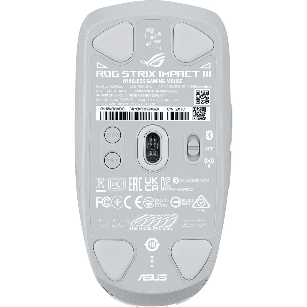 Мышь ASUS P520 ROG STRIX IMPACT III WLWHT ASUS P520 ROG STRIX IMPACT III WLWHT (90MP03D0-BMUA10)