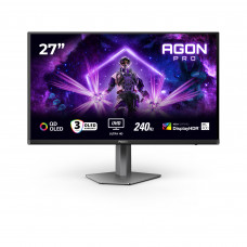 Монитор 27" AOC Agon Pro AG276UZD QD-OLED 3840x2160, 240 Гц, 0.03 мс, 16:9, 1000 кд/м² (пиковая), DisplayHDR True Black 400, DP 2.1, HDMI 2.1, USB-C, USB Hub (4x USB 3.2), динамики (2x5 Вт), FreeSync, Adaptive-Sync, черный
