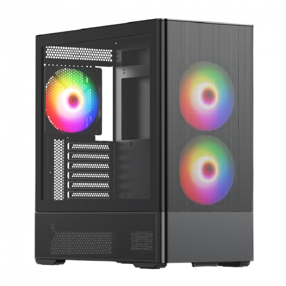 Корпус без блока питания HSPD M712-TGBK-ARGB