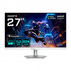 Монитор 27" Gigabyte M27UP ICE IPS 3840x2160, 160 Гц, 1 мс, 16:9, 350 кд/м², 2xHDMI 2.1, DP 1.4, USB-C, USB Hub (4x USB 3.2), 3.5 Jack, динамики (2x5 Вт), DisplayHDR 400, FreeSync Premium, G-Sync Compatible, Pivot, VESA 100x100, белый