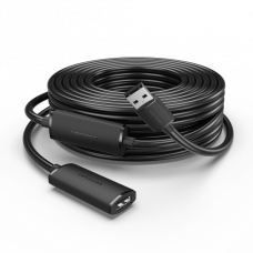 Активный кабель-удлинитель Vention USB 2.0 AMAF с усилителем - 15м Черный Vention CBKBN