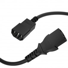 GCR Кабель питания PROF удлинитель 2.0m, С13 - С14, черный, 31,0mm, GCR-54337 Greenconnect GCR-54337