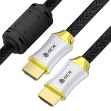 Greenconnect Кабель 10.0m HDMI версия 2.0, HDR 422, Ultra HD, 4K 60 fps 60Hz5K30Hz, 3D, AUDIO, 18.0 Гбитс, 2828 AWG, OD7.3mm, тройной экран, черный нейлон, DELUX, GCR-51283 Greenconnect HDMI (m) - HDMI (m) 10м