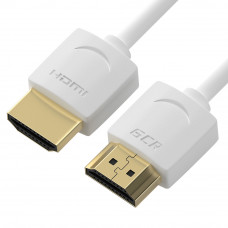 GCR Ультратонкий кабель HDMI2.0 для AppleTV, SLIM, 2.0m, белый, OD3.8mm, HDR 420, Ultra HD, 4K60Hz, 18.0 Гбитс, 3232 AWG Greenconnect HDMI (m) - HDMI (m) 2м