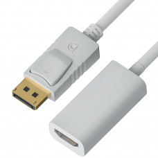 Greenconnect Переходник 0.10m Active DisplayPortHDMI v1.2v1.4 20M19F белый GCR-ADP2MHDW Greenconnect DisplayPort (m) - HDMI (f) 0.1м