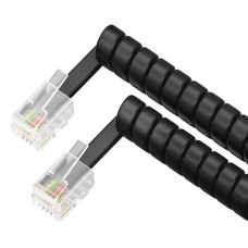 Greenconnect Телефонный шнур витой для трубки 1.0m, RJ9 4P4C (джек) черный, GCR-50963 Greenconnect RJ9 - RJ9 1м