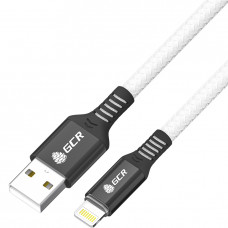 GCR Кабель PREMIUM 1.2m для iPhone, iPad, Air, AMLightning, MFI, белый нейлон, AL case черный, 2824 AWG, GCR-53447 Greenconnect Кабель 1.2 м (GCR-53447)