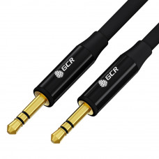 GCR Кабель 1.0m аудио jack 3.5mmjack 3.5mm черный, GOLD, AL case черный, MM, GCR-53496 Greenconnect GCR-53496